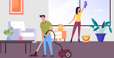 Ilustração representa a importância da limpeza em condomínios